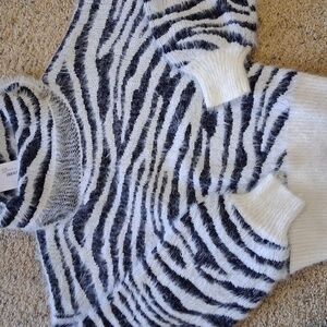 Kayla's Armoire Fuzzy Zebra Sweater